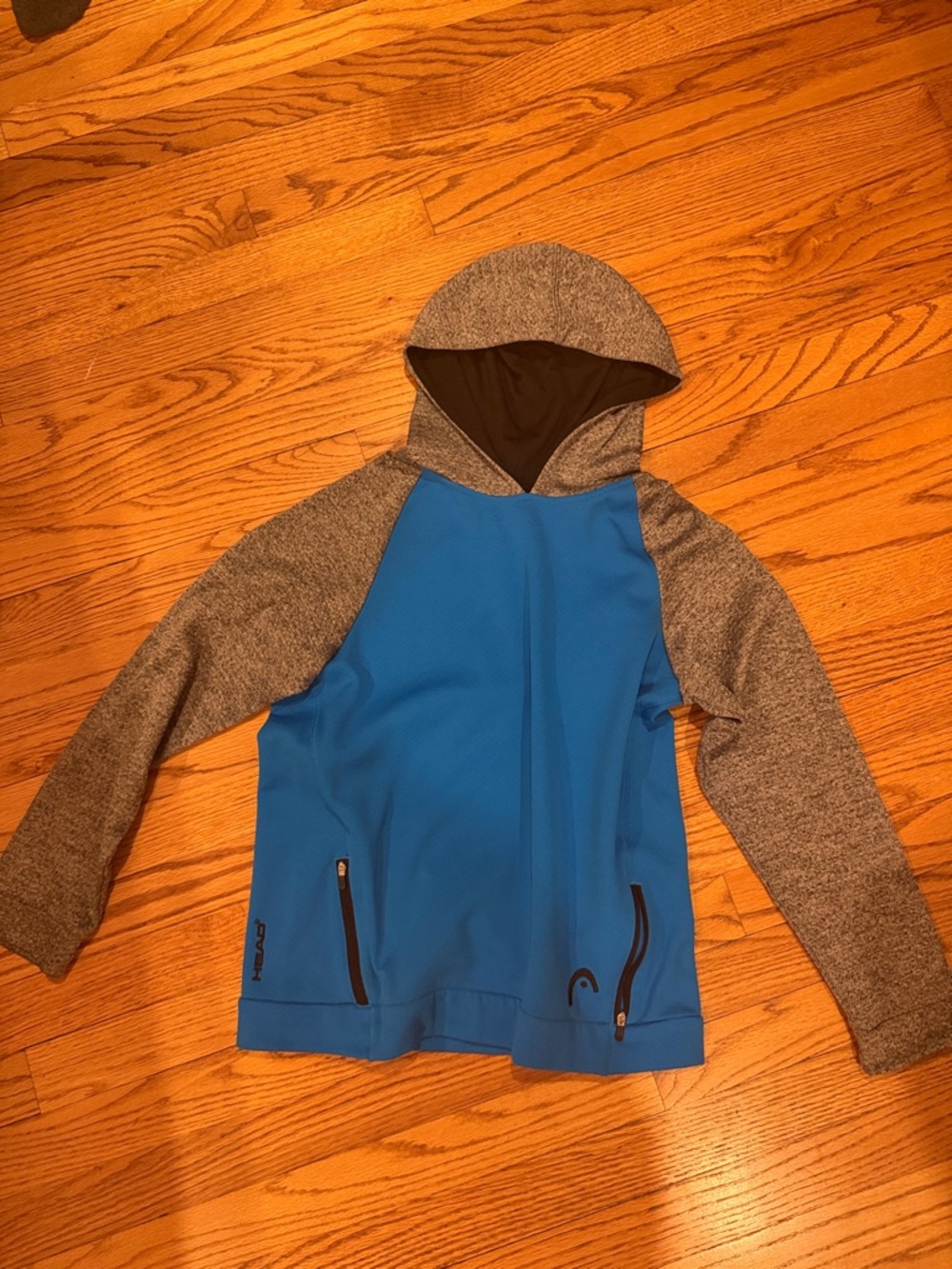 Head Blue and Gray Kids Hoodie
